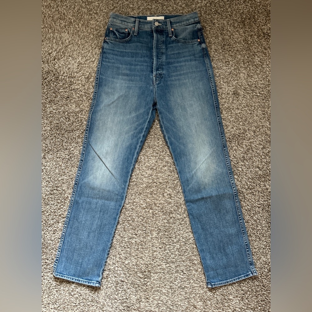 MOTHER Straight Leg Jeans in Medium Blue Wash